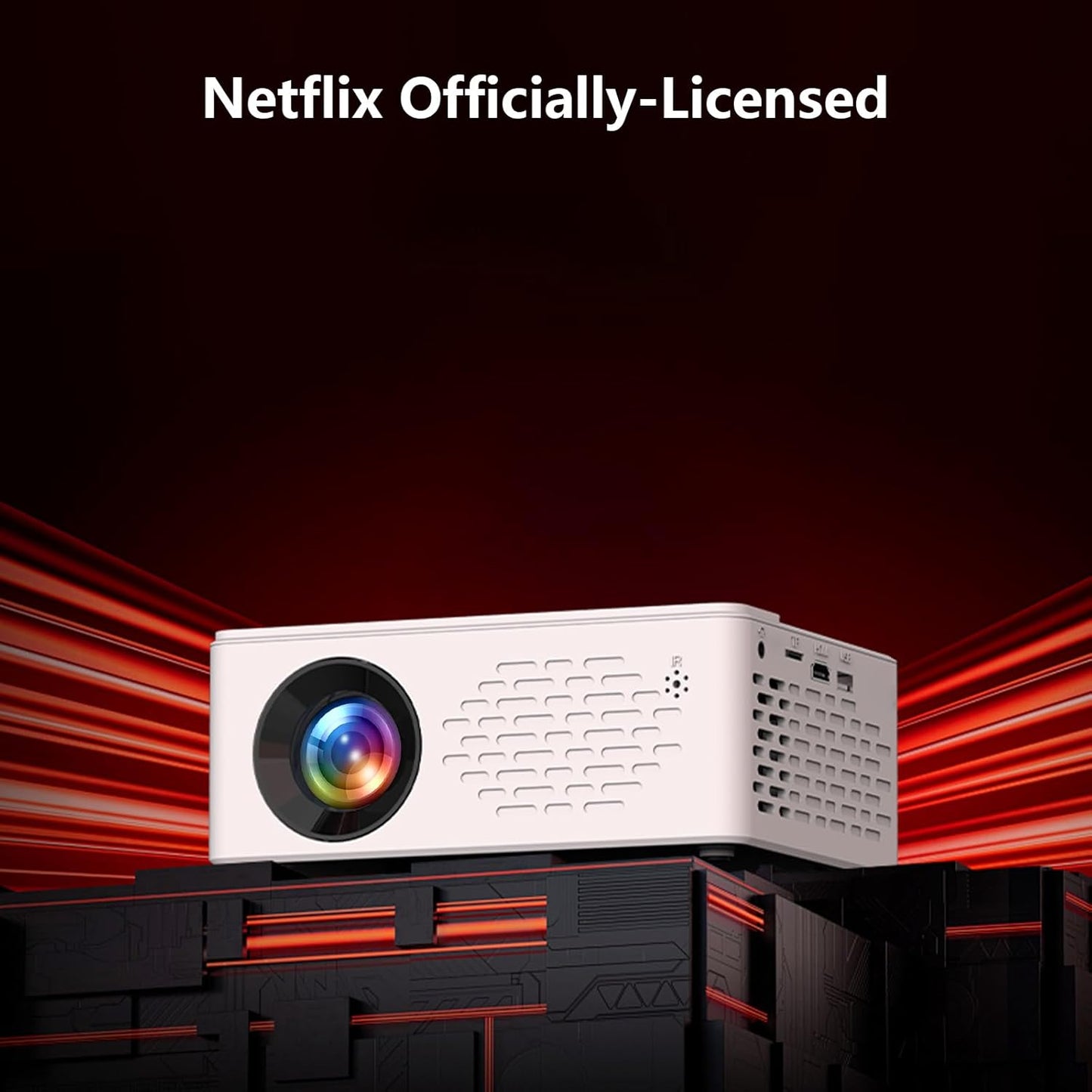 【Netflix-Officially-Licensed】TMY Mini Projector with WiFi and bluetooth, 1080P Full HD Portable Projector, Movie Projector Compatible with TV Stick Smartphone/HDMI/USB, indoor & outdoor use