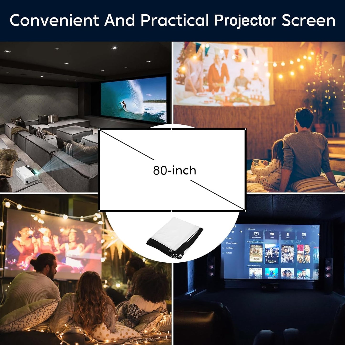【Netflix-Officially-Licensed】TMY Mini Projector with WiFi and bluetooth, 1080P Full HD Portable Projector, Movie Projector Compatible with TV Stick Smartphone/HDMI/USB, indoor & outdoor use